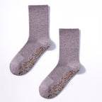 New- Adult Organic Cotton Non-Slip Socks- Lavender- 2 Pairs