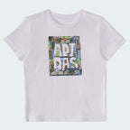 Kids' adidas Two-Piece Short Sleeve Graphic Cotton Tee and 3-Stripes Shorts Set