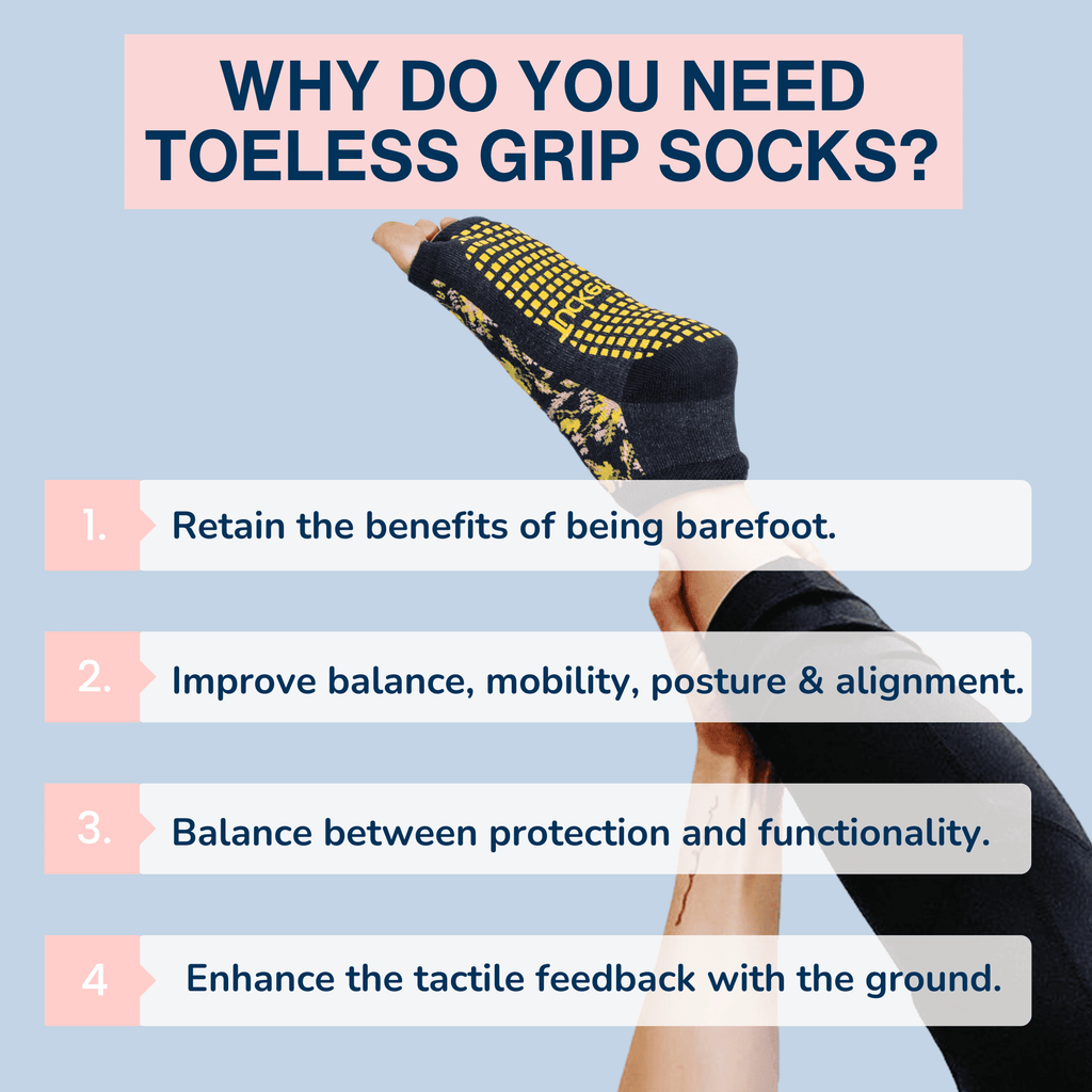 Tucketts Anklet Pilates Socks - Non-Slip Grip, Open Toe, Barre & Yoga - Women's