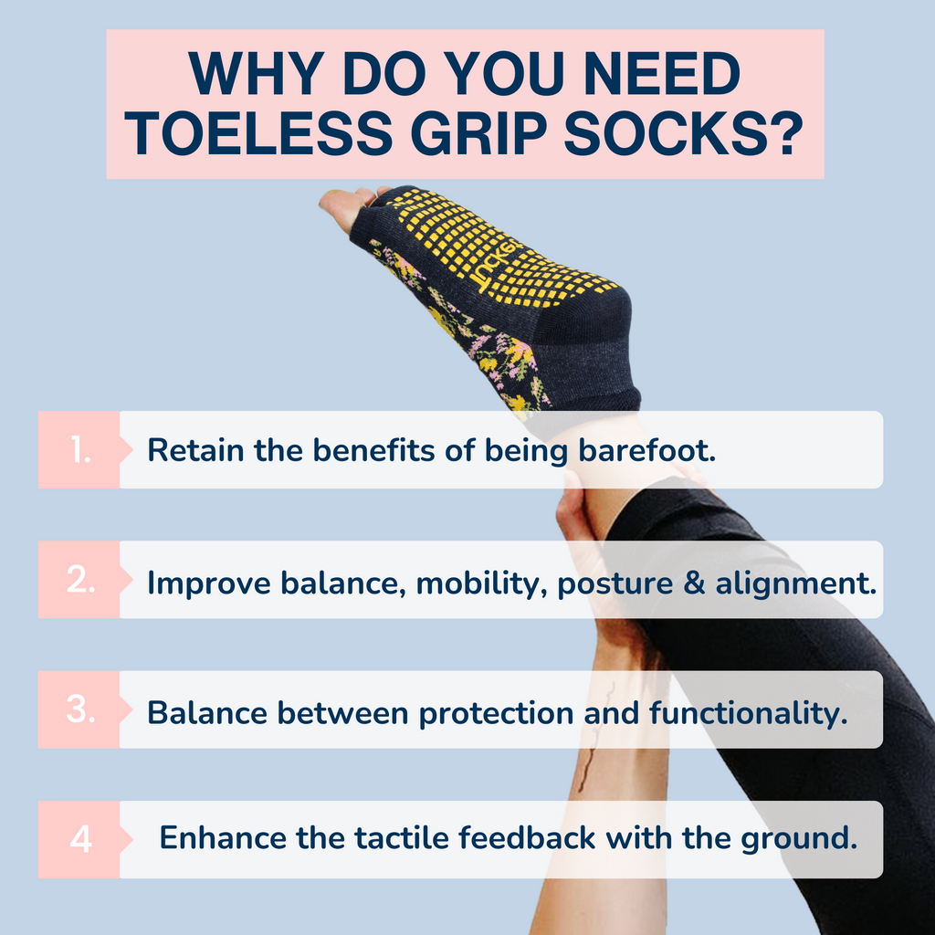 Tucketts Anklet Sunkissed Pilates Socks - Non-Slip Grip, Open Toe, Barre & Yoga - Women's