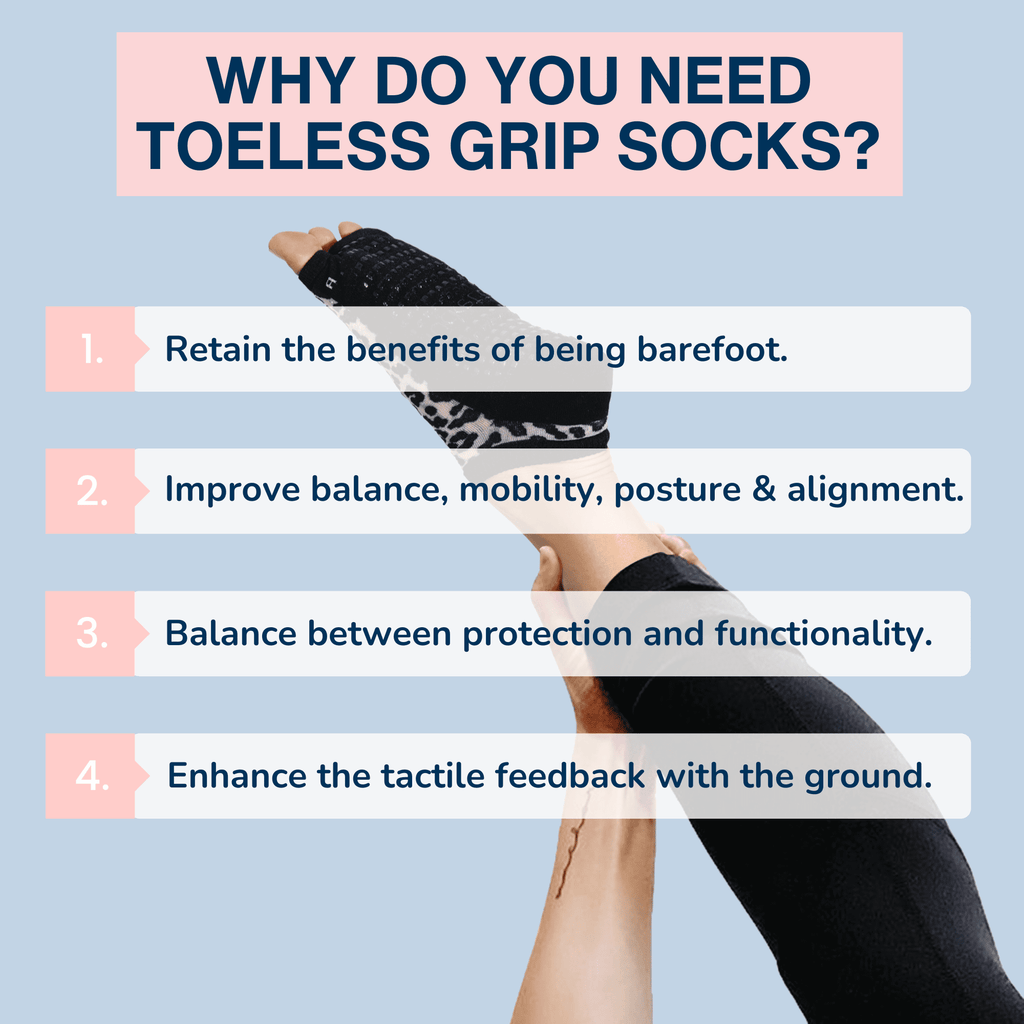 Tucketts Flow Pilates Socks – Non-Slip Grip Open Toe Socks for Barre & Yoga (Women’s)
