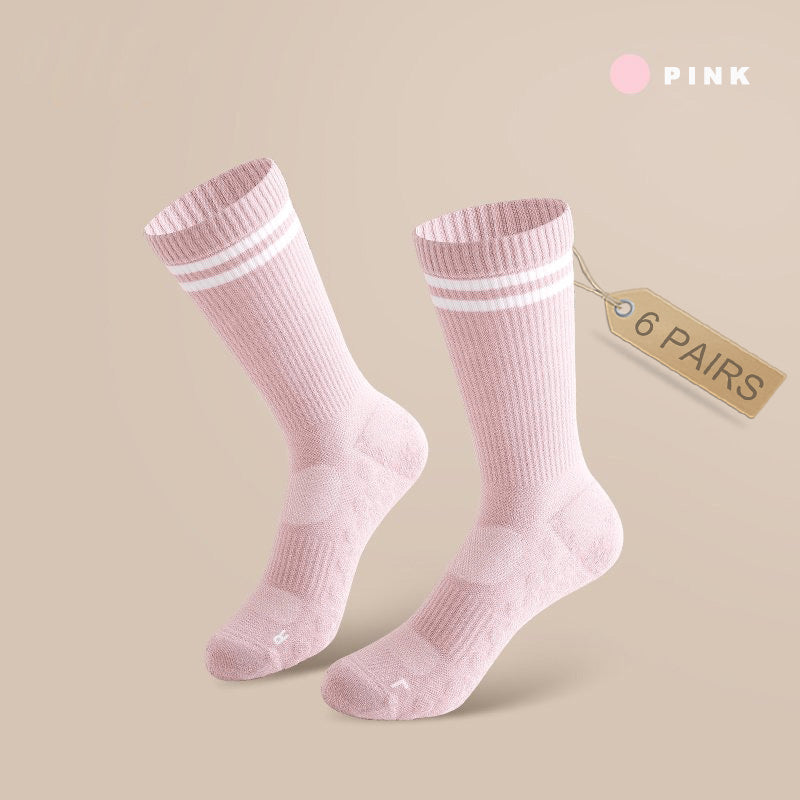Mid-calf Women‘s Yoga Socks  (6 pairs）