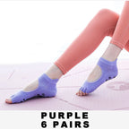 Women's Non Slip Yoga Pilates Socks （6 pairs）