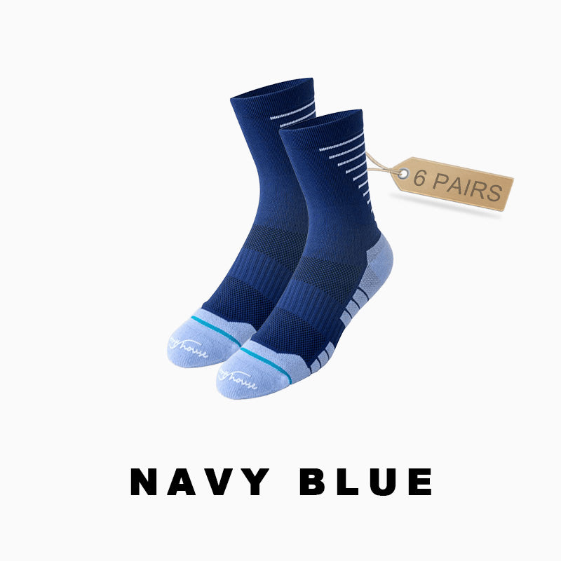 Breathable Men's Mid-calf Cycling Socks(6 pairs）