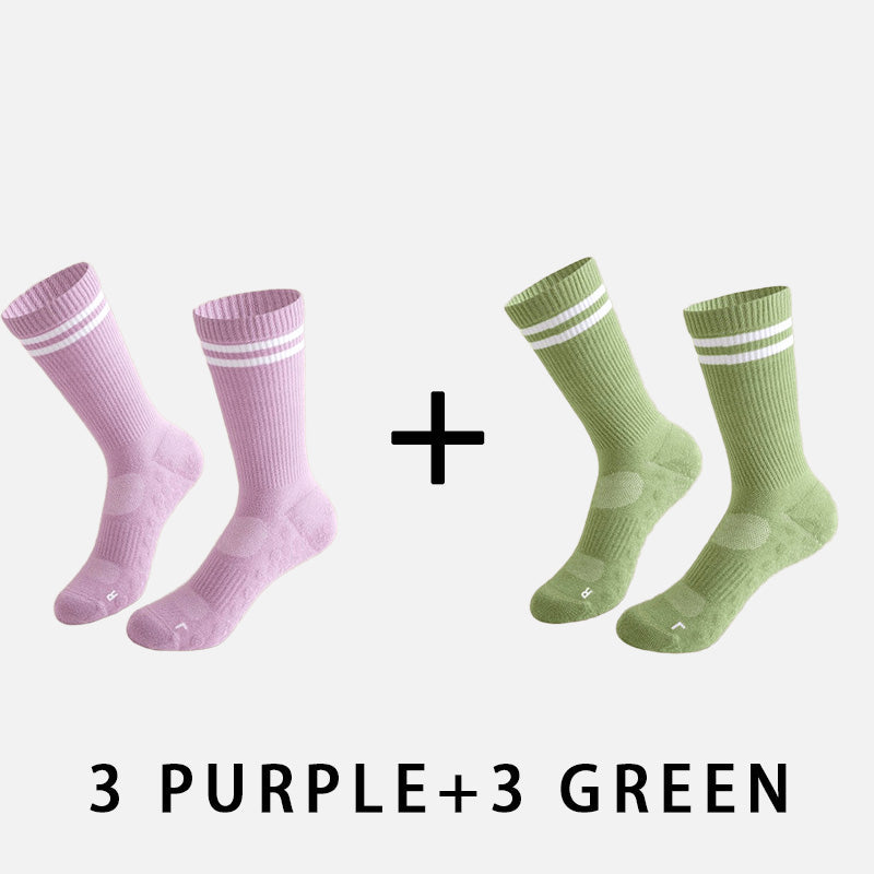 Mid-calf Women‘s Yoga Socks  (6 pairs）
