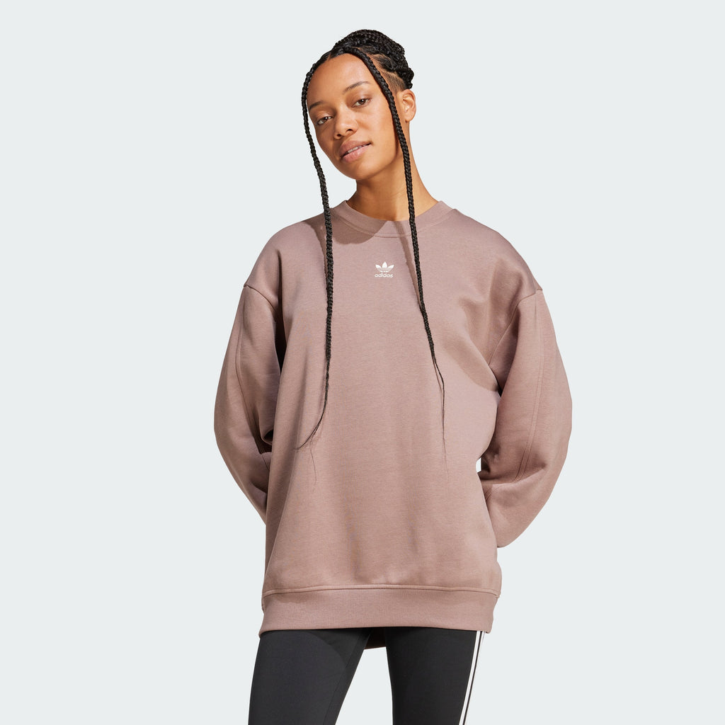 Women's adidas Essentials Fleece Long Oversized Crew Sweatshirt