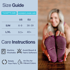 Tucketts Anklet Pilates Socks - Non-Slip Grip, Open Toe, Barre & Yoga - Women's