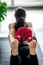 Women's YOGA Socks - White Red Pink