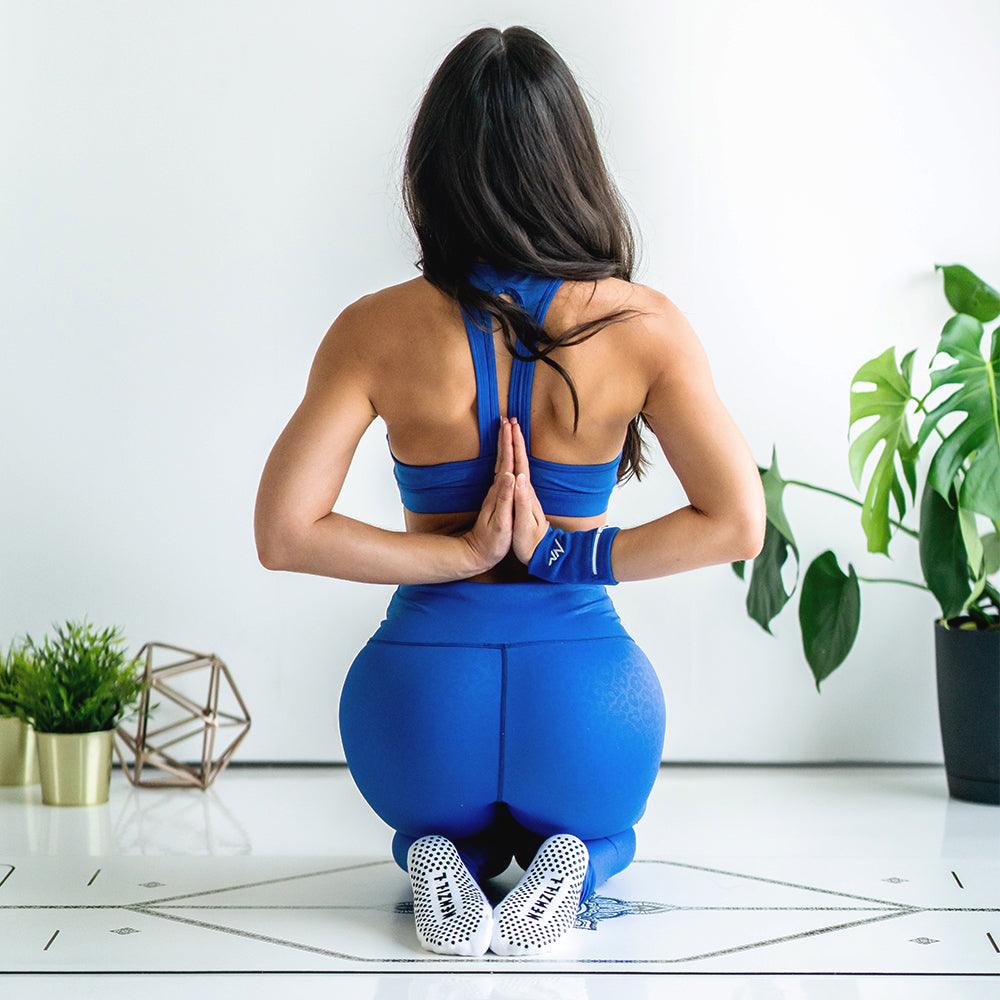 Women's YOGA Socks - Purple Blue White