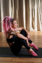 Women's YOGA Socks - White Red Pink