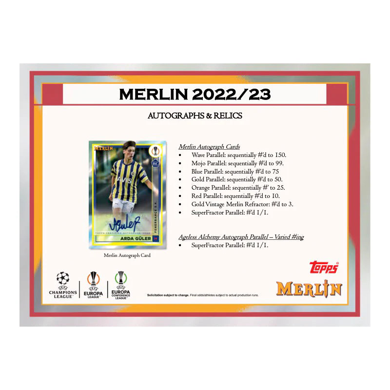 2022/23 Topps UEFA Club Competitions Merlin Chrome Soccer Hobby Box