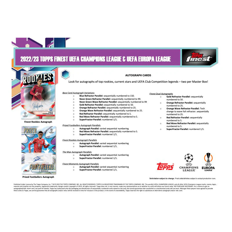 2022/23 Topps Finest UEFA Soccer Hobby Box