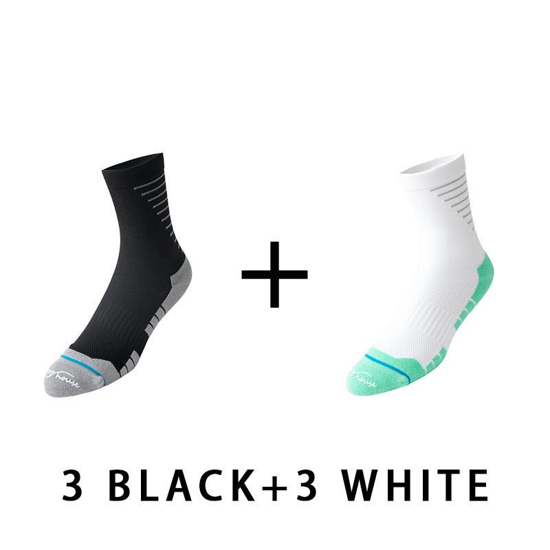 Breathable Men's Mid-calf Cycling Socks(6 pairs）