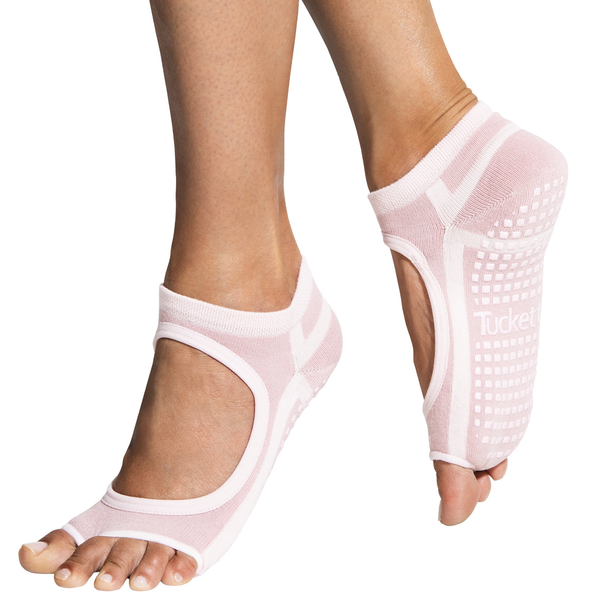 Tucketts Allegro Pilates Socks - Non-Slip Grip, Open Toe, Barre & Yoga - Women's