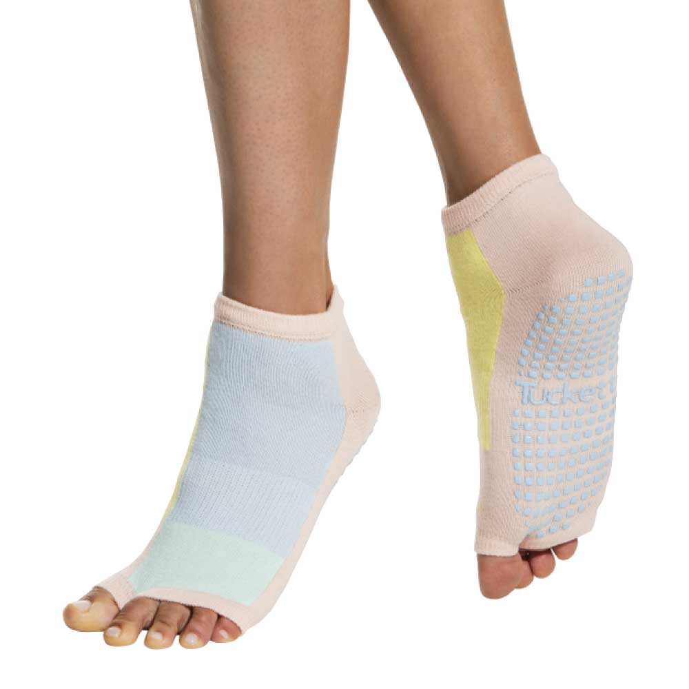 Tucketts Anklet Pilates Socks - Non-Slip Grip, Open Toe, Barre & Yoga - Women's