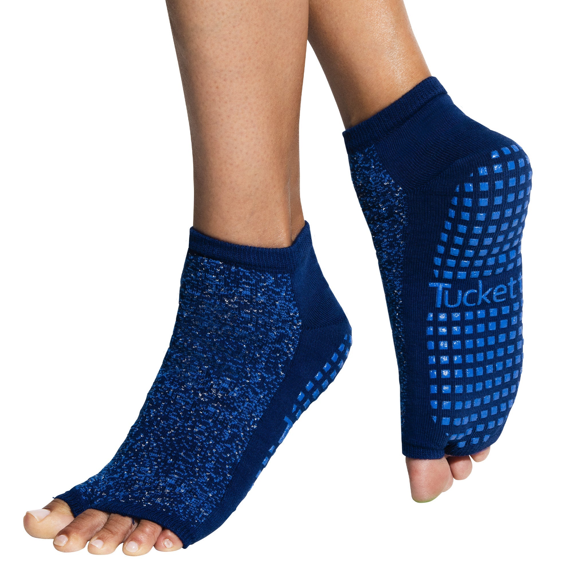Tucketts Anklet Pilates Socks - Non-Slip Grip, Open Toe, Barre & Yoga - Women's