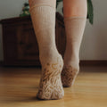 New- Adult Organic Cotton Non-Slip Socks- Brown- 2 Pairs