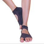 Tucketts Allegro Mocca Radiance Pilates Socks - Non-Slip Grip, Open Toe, Barre & Yoga - Women's