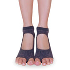 Tucketts Allegro Mocca Radiance Pilates Socks - Non-Slip Grip, Open Toe, Barre & Yoga - Women's