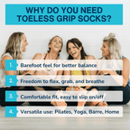 Tucketts Allegro Pilates Socks - Non-Slip Grip, Open Toe, Barre & Yoga - Women's