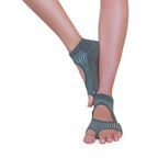 Tucketts Allegro - Olive Harmony Pilates Socks - Non-Slip Grip, Open Toe, Barre & Yoga