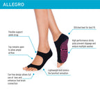 3 Pack Allegro Women’s Socks – Black Swan, Size S/M (Women’s 6–9)