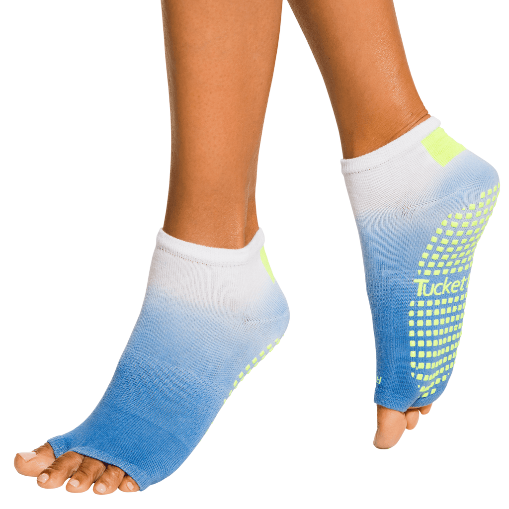 Tucketts Anklet Pilates Socks - Non-Slip Grip, Open Toe, Barre & Yoga - Women's