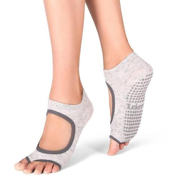 Tucketts Allegro Pilates Socks - Non-Slip Grip, Open Toe, Barre & Yoga - Women's