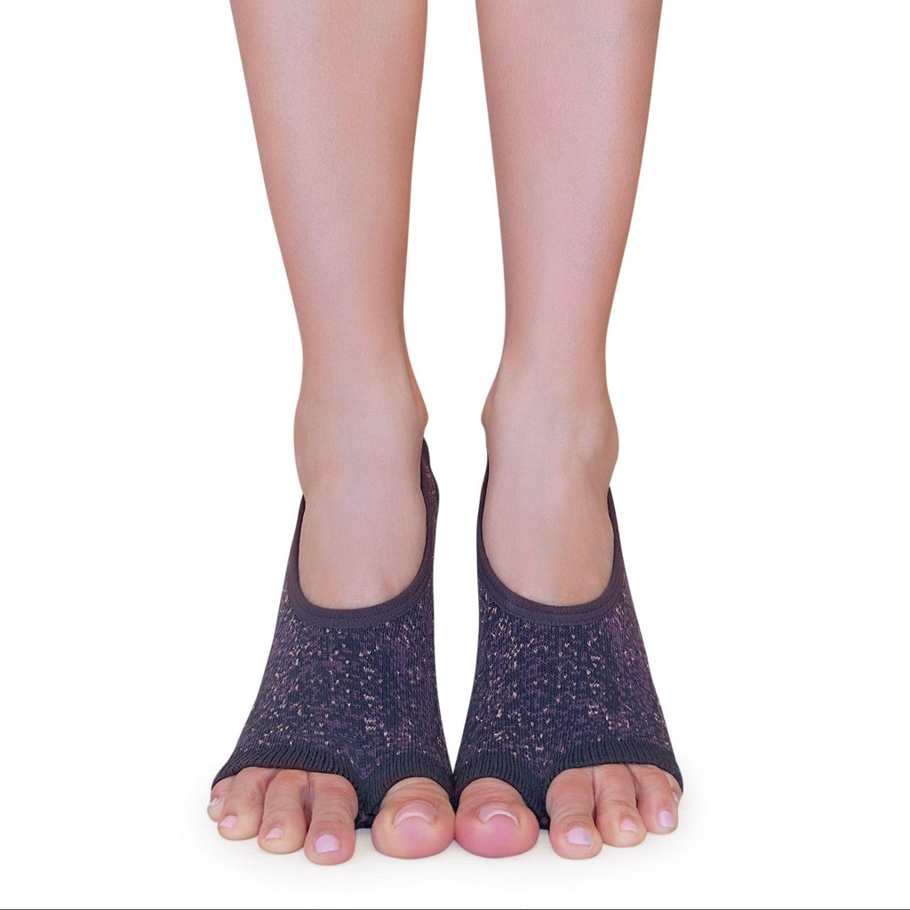 Tucketts Ballerina - Mocca Radiance Pilates Socks - Non-Slip Grip, Open Toe, Barre & Yoga - Women's