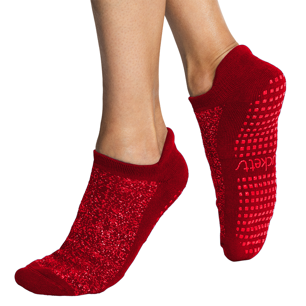 Tucketts Tab Pilates Socks - Non-Slip Grip, Closed Toe, Barre & Yoga - Women's