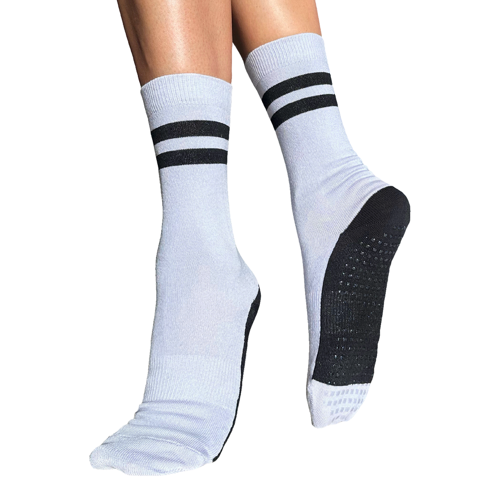 Tucketts Crew Pilates Socks - Non-Slip Grip, Open/Closed Toe, Barre & Yoga - Women's