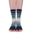 Tucketts Crew Toeless - Taupe Center Pilates Socks - Non-Slip Grip, Open Toe, Barre & Yoga