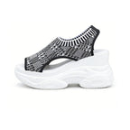 Breathable Knit Platform Wedges – Easy Slip-On with Arch Support