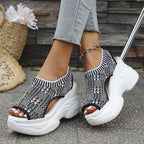 Breathable Knit Platform Wedges – Easy Slip-On with Arch Support