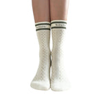 Tucketts Crew Closed Toe - Cornsilk Sands  Pilates Socks - Non-Slip Grip, Closed Toe, Barre & Yoga - Women's