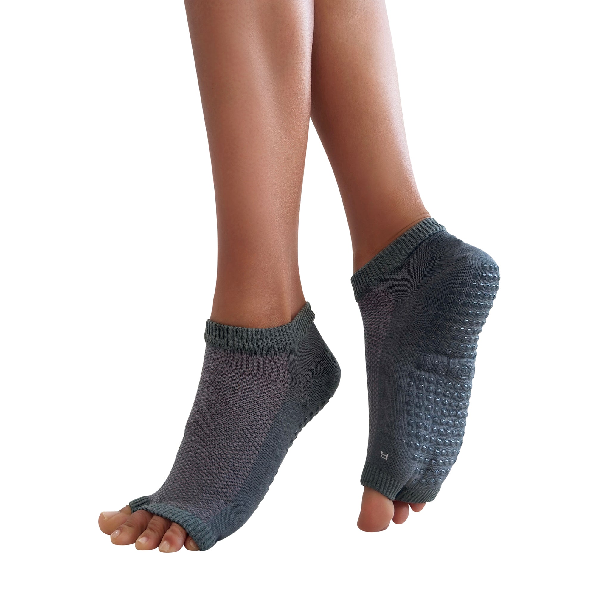 Tucketts Flow Pilates Socks – Non-Slip Grip Open Toe Socks for Barre & Yoga (Women’s)