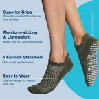 Tucketts Tab Pilates Socks - Non-Slip Grip, Closed Toe, Barre & Yoga - Women's