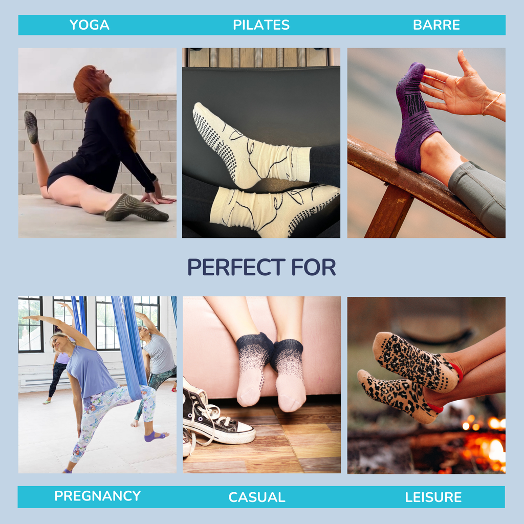 Tucketts Crew Closed Toe - Cornsilk Sands  Pilates Socks - Non-Slip Grip, Closed Toe, Barre & Yoga - Women's