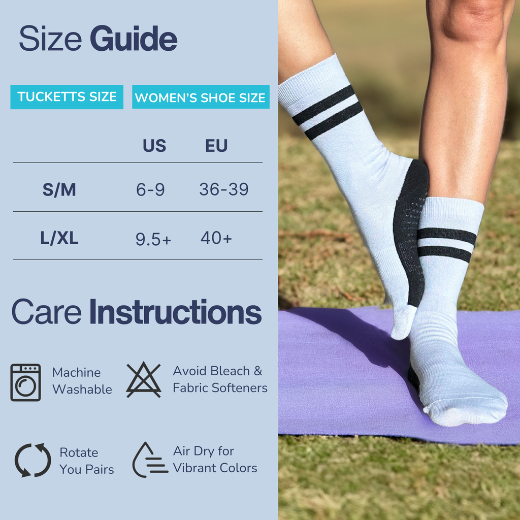 Tucketts Crew Closed Toe - Cornsilk Sands  Pilates Socks - Non-Slip Grip, Closed Toe, Barre & Yoga - Women's