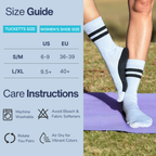 Tucketts Crew Closed Toe – Grey/Blush Equilibrium  Pilates Socks - Non-Slip Grip, Closed Toe, Barre & Yoga