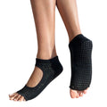 Tucketts Allegro  - Dazzling Noir Pilates Socks - Non-Slip Grip, Open Toe, Barre & Yoga - Women's