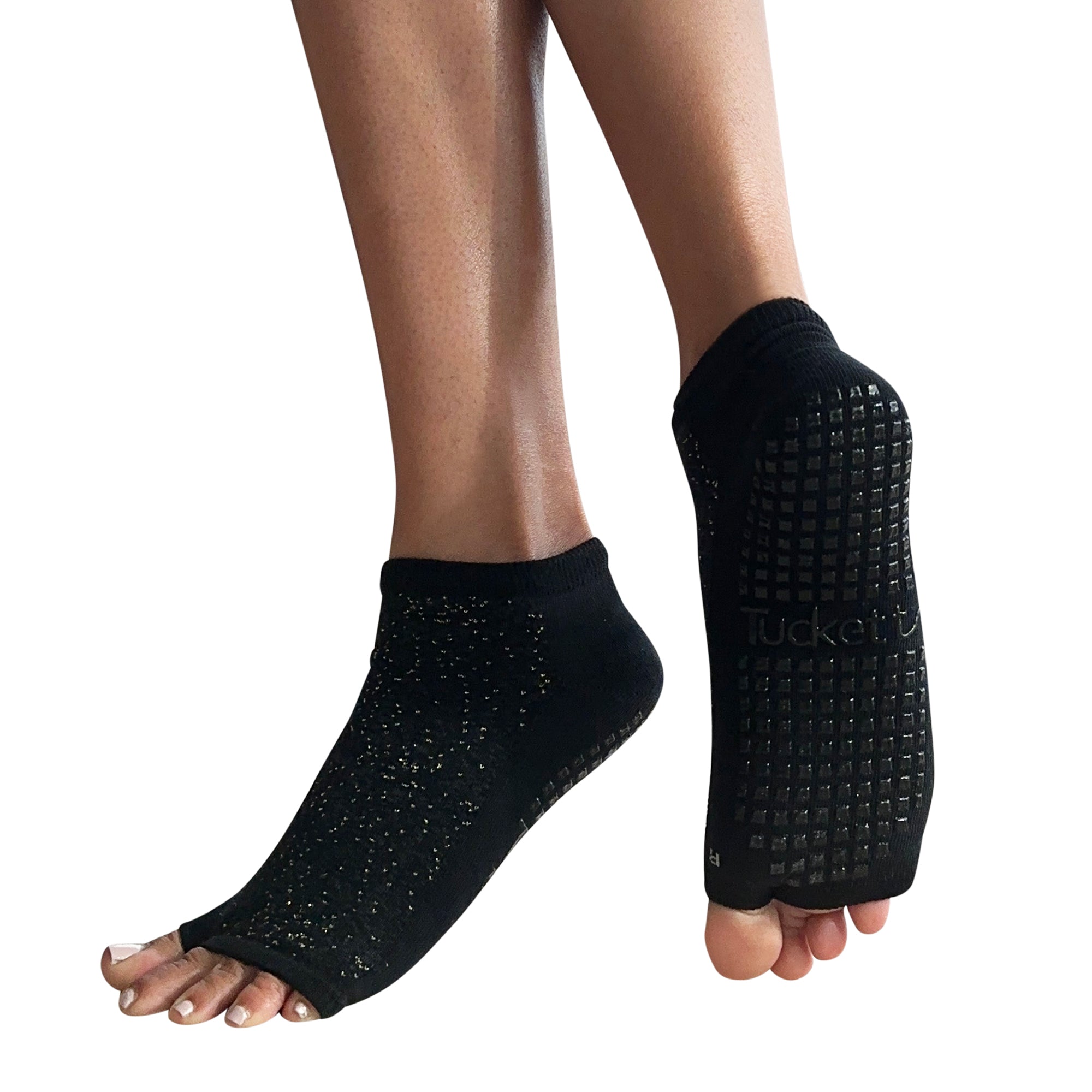Tucketts Anklet Pilates Socks - Non-Slip Grip, Open Toe, Barre & Yoga - Women's