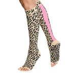 Tucketts Knee High Pilates Socks - Non-Slip Grip, Open Toe, Barre & Yoga - Women's