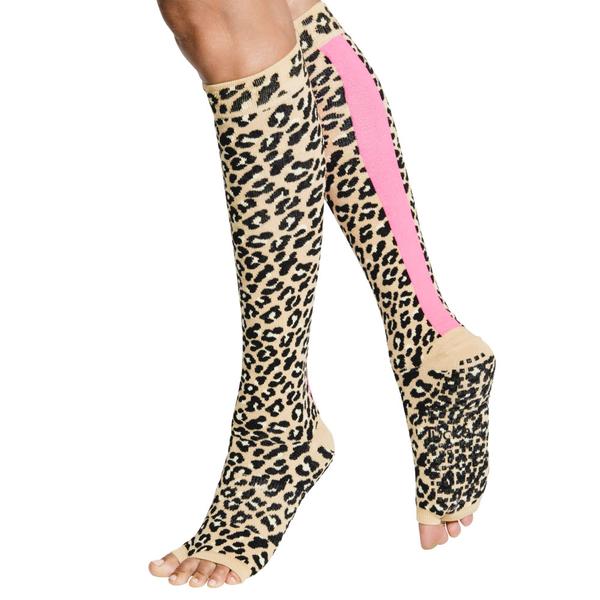 Tucketts Knee High Pilates Socks - Non-Slip Grip, Open Toe, Barre & Yoga - Women's