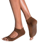 Tucketts Allegro Pilates Socks - Non-Slip Grip, Open Toe, Barre & Yoga - Women's