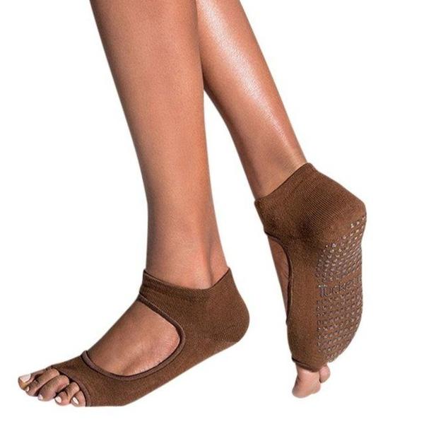 Tucketts Allegro Pilates Socks - Non-Slip Grip, Open Toe, Barre & Yoga - Women's