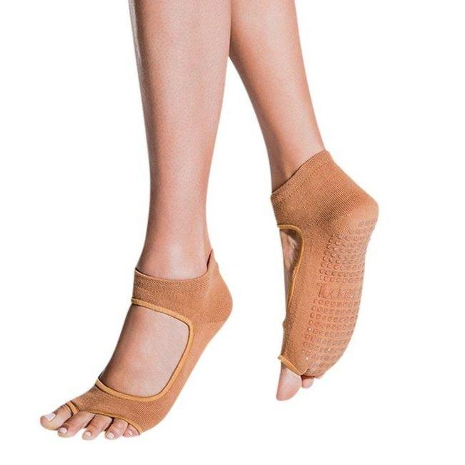 Tucketts Allegro Pilates Socks - Non-Slip Grip, Open Toe, Barre & Yoga - Women's
