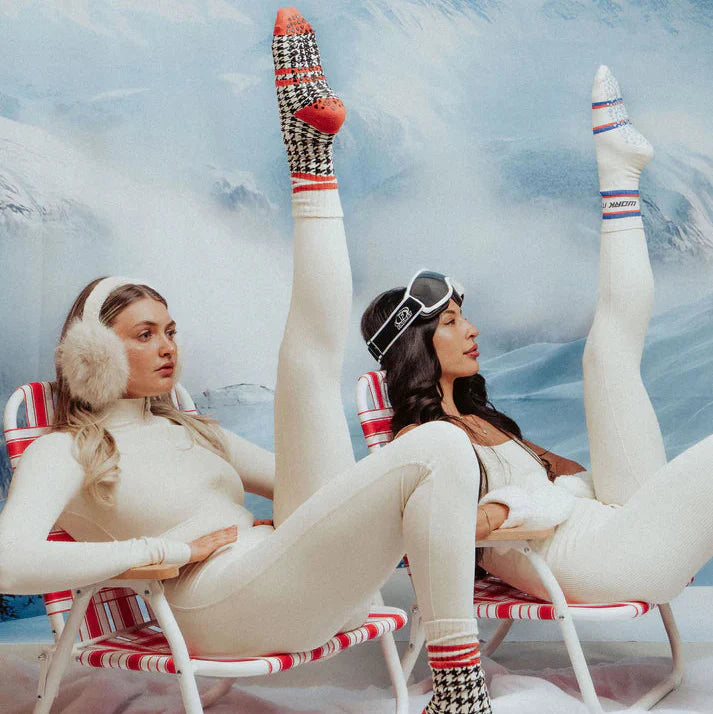 Shepard's Check Vintage - Crew Grip Sock (Barre / Pilates)