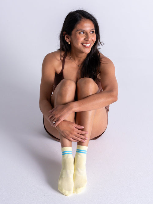 Cali Quarter - Yellow + Blue Stripe