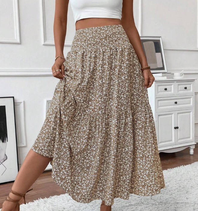 Women's Long Ditsy Floral Skirt